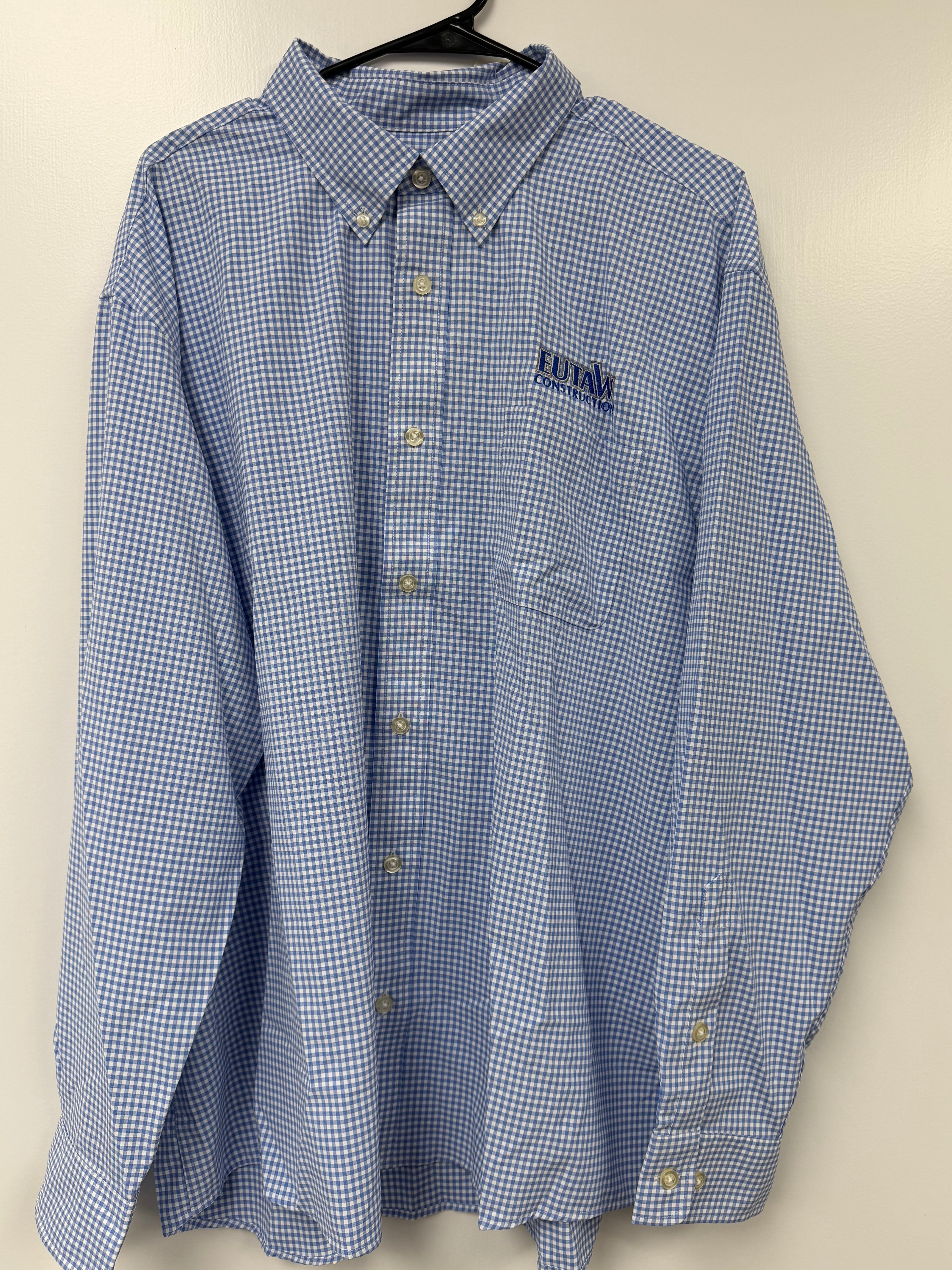 Orvis White/Blue Long-sleeve Button Up
