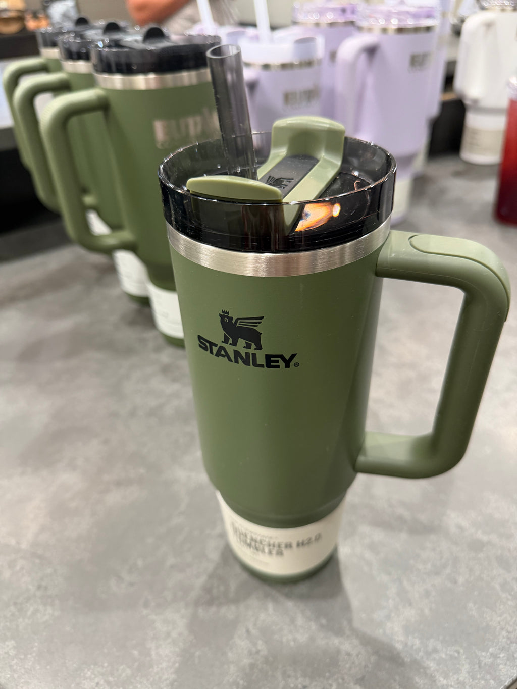 30oz Green / Straw Top