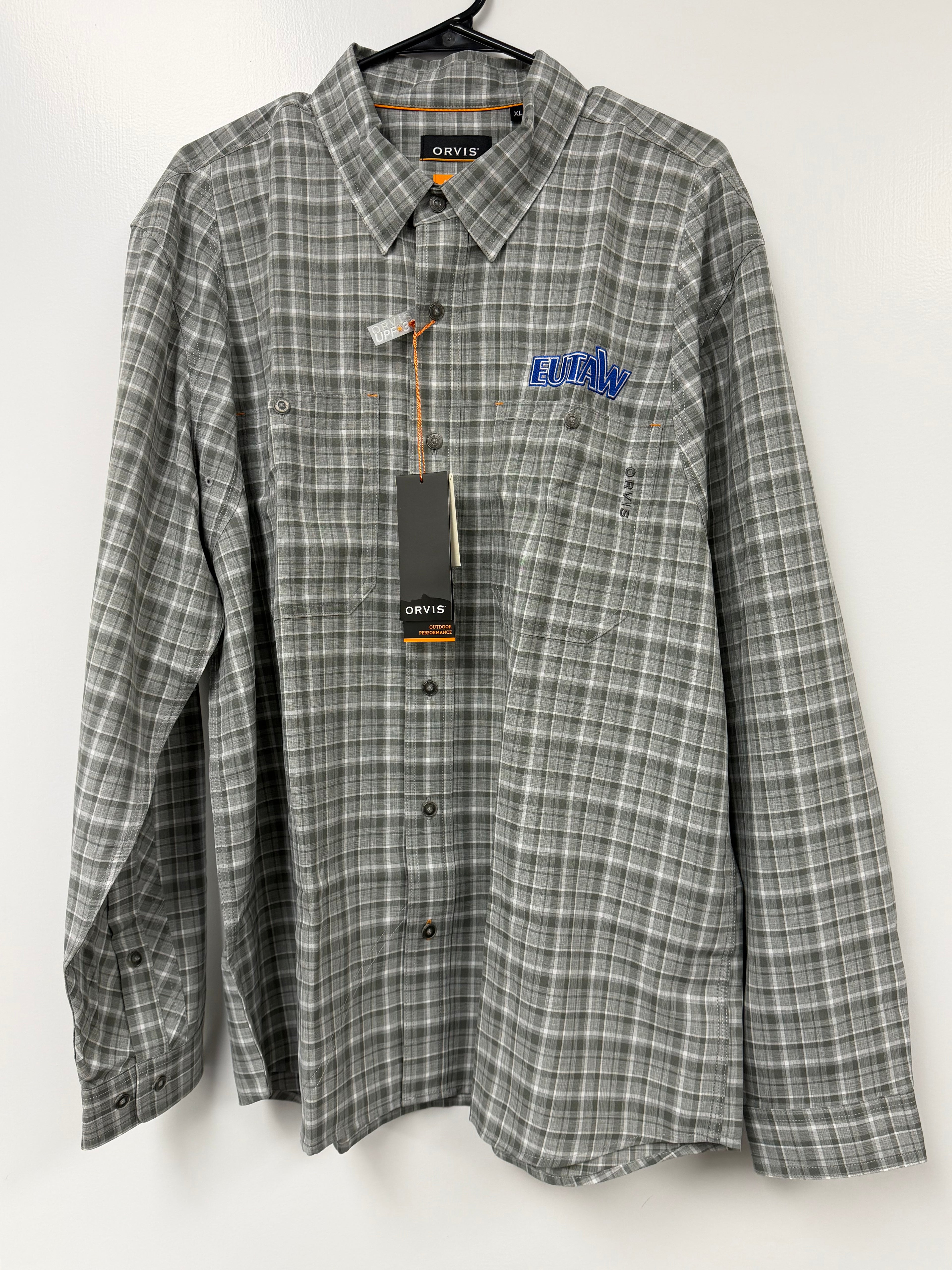 Orvis Grey/White Long-sleeve Button Up