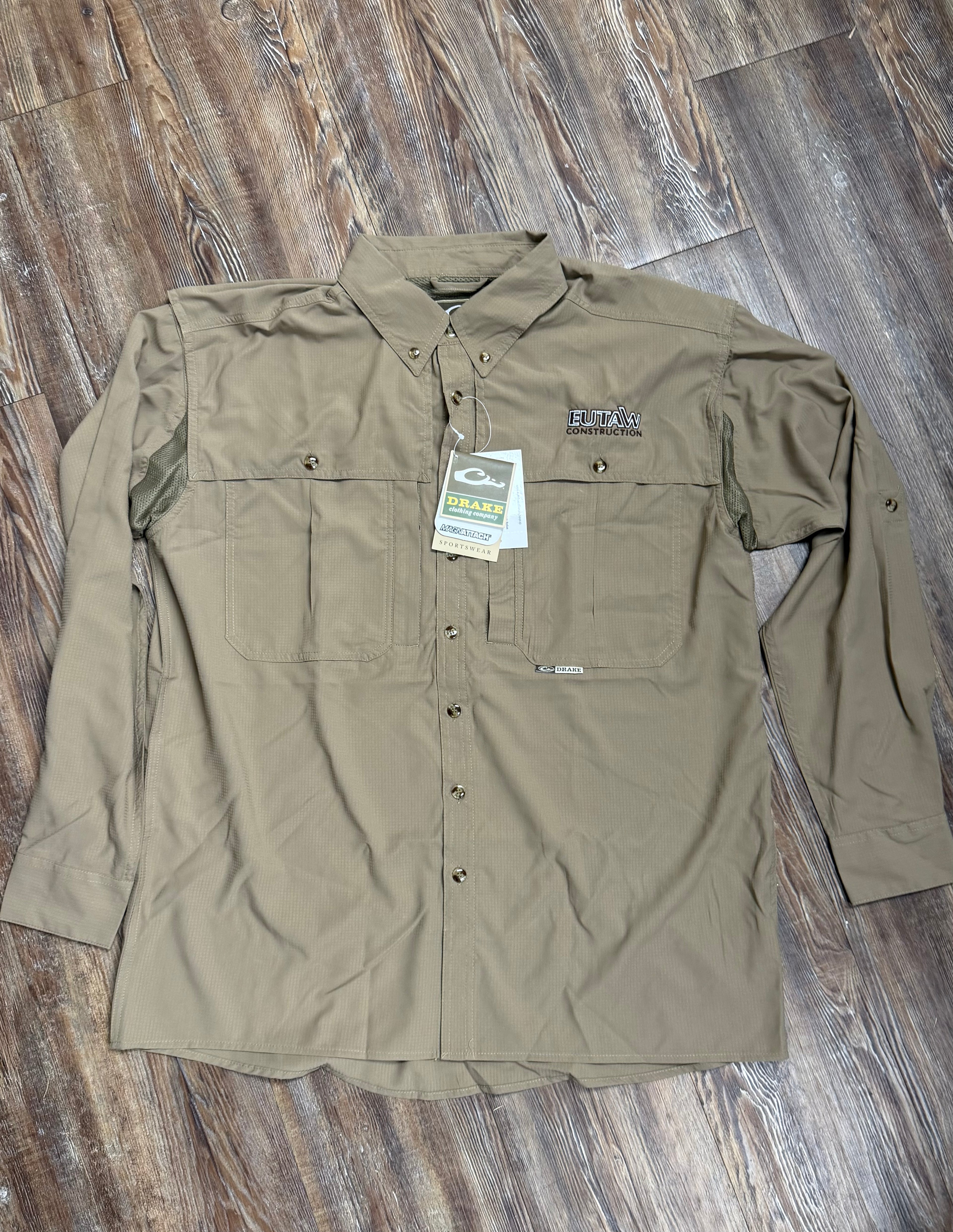 Drake button up long-sleeve brown