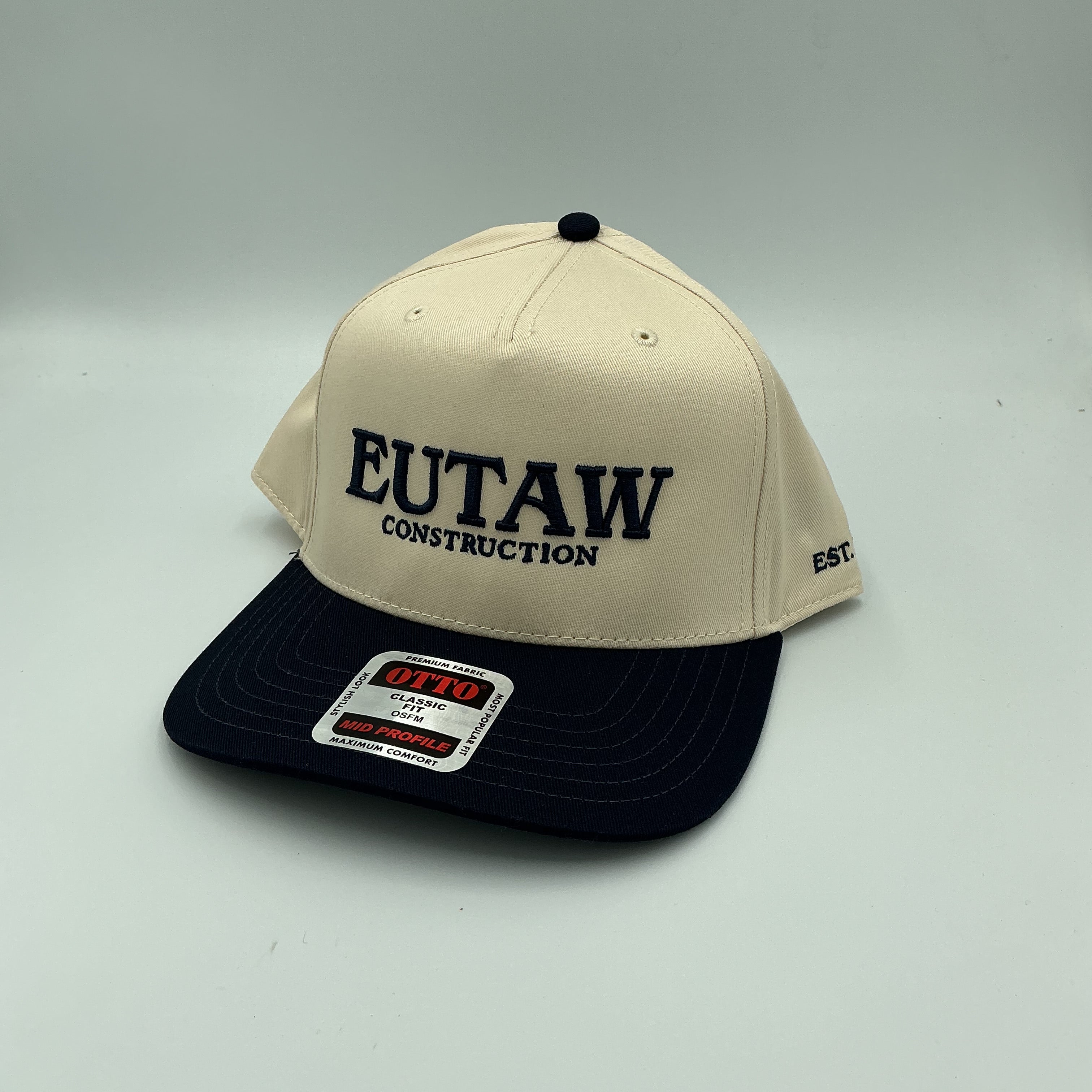 Otto - Cream and Navy Embroidered